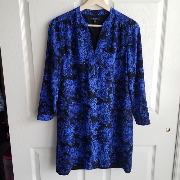 Madewell Dresses & Skirts - Madewell Blue Silk Director Shift Dress Size XS Madewell Dresses & Skirts - Madewell Blue Silk Director Shift Dress Size XS